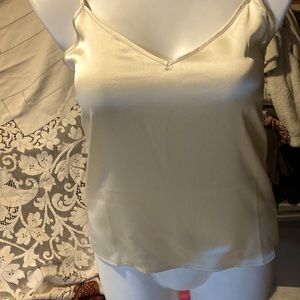 Off beige satin tank top